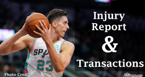 Spurs Injury Report and Transactions