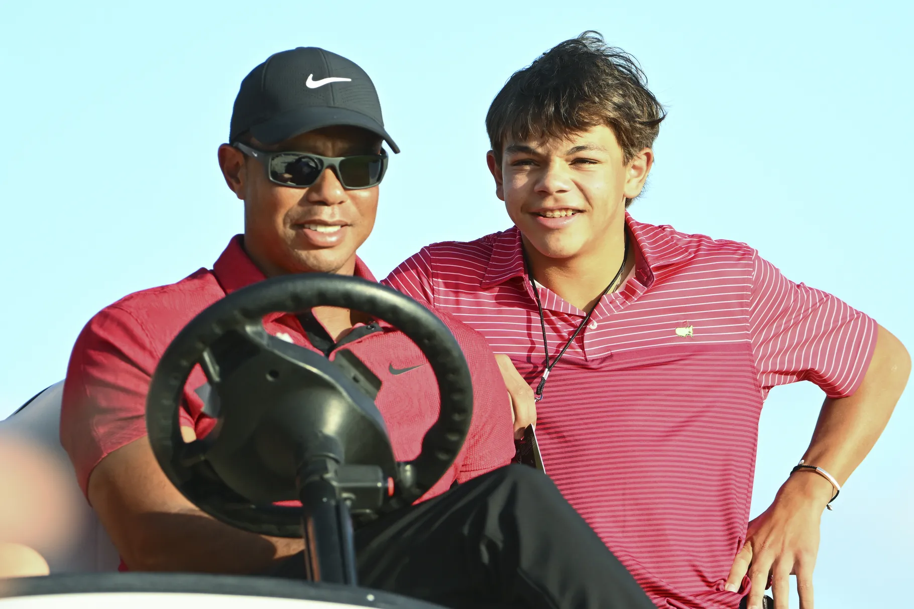 PNC Championship 2021 photo of tiger and his son charlie